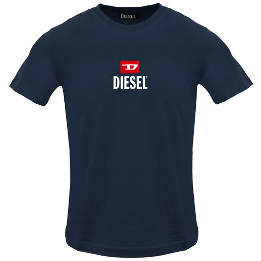 Diesel T Just Small New D Logo Total Eclipse T Shirt 81E Navy Blue - Style Centre Wholesale