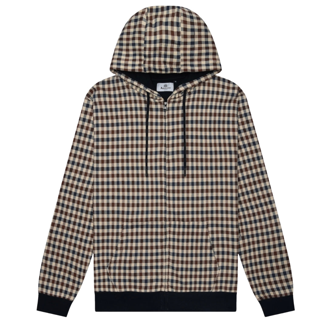 Aquascutum Active Club Check Fz Hoodie Navy S