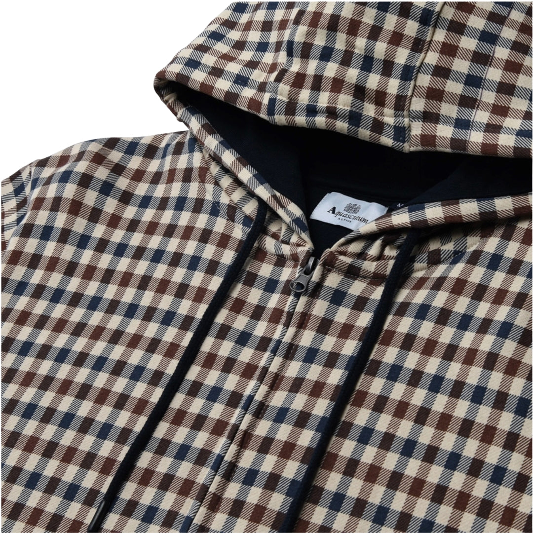 Aquascutum Active Club Check Fz Hoodie Navy S
