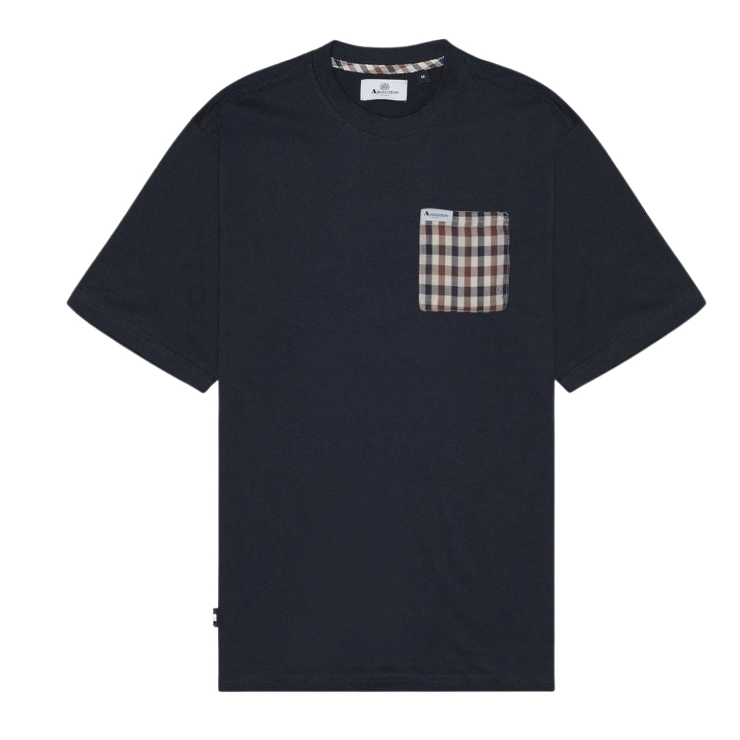 Aquascutum Active Club Check Pocket T-Shirt Navy XXL