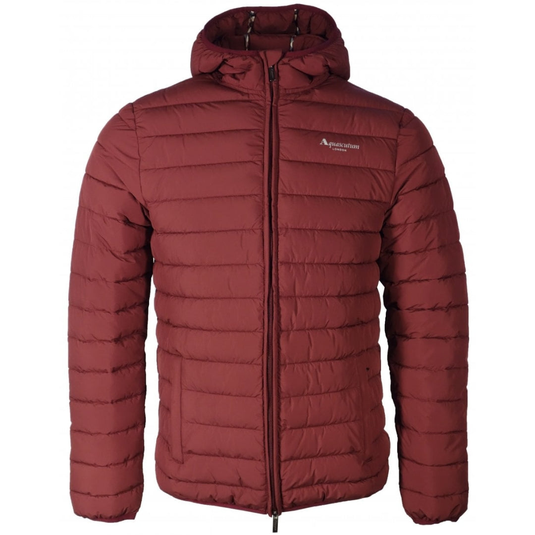 Aquascutum ACTIVE 100GR HOODED JACKET FW23 JK011 26 Burgundy Jacket Mens S