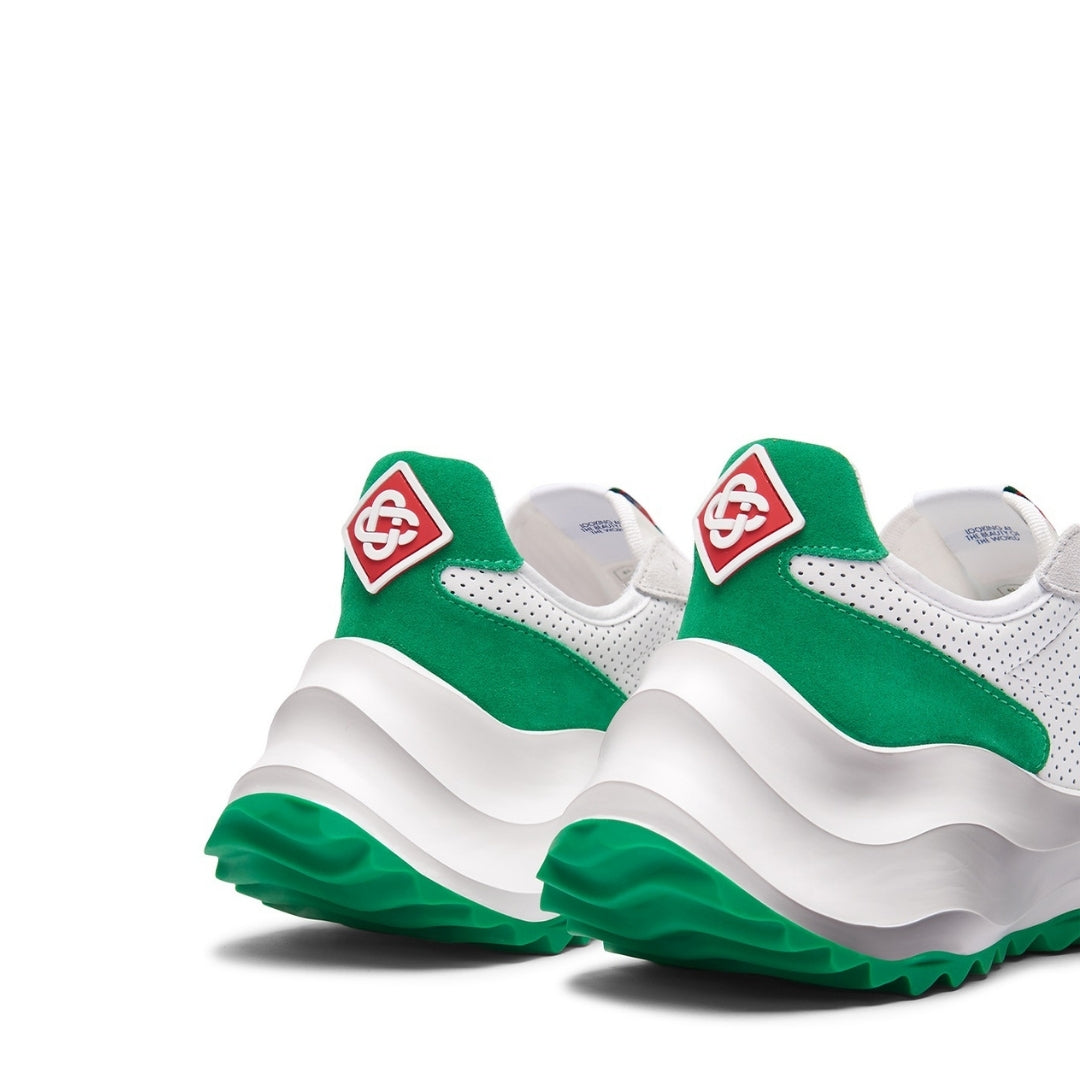Casablanca Atlantis Sneaker White Green Af22 Snk 002 03 002 White Shoes Womens