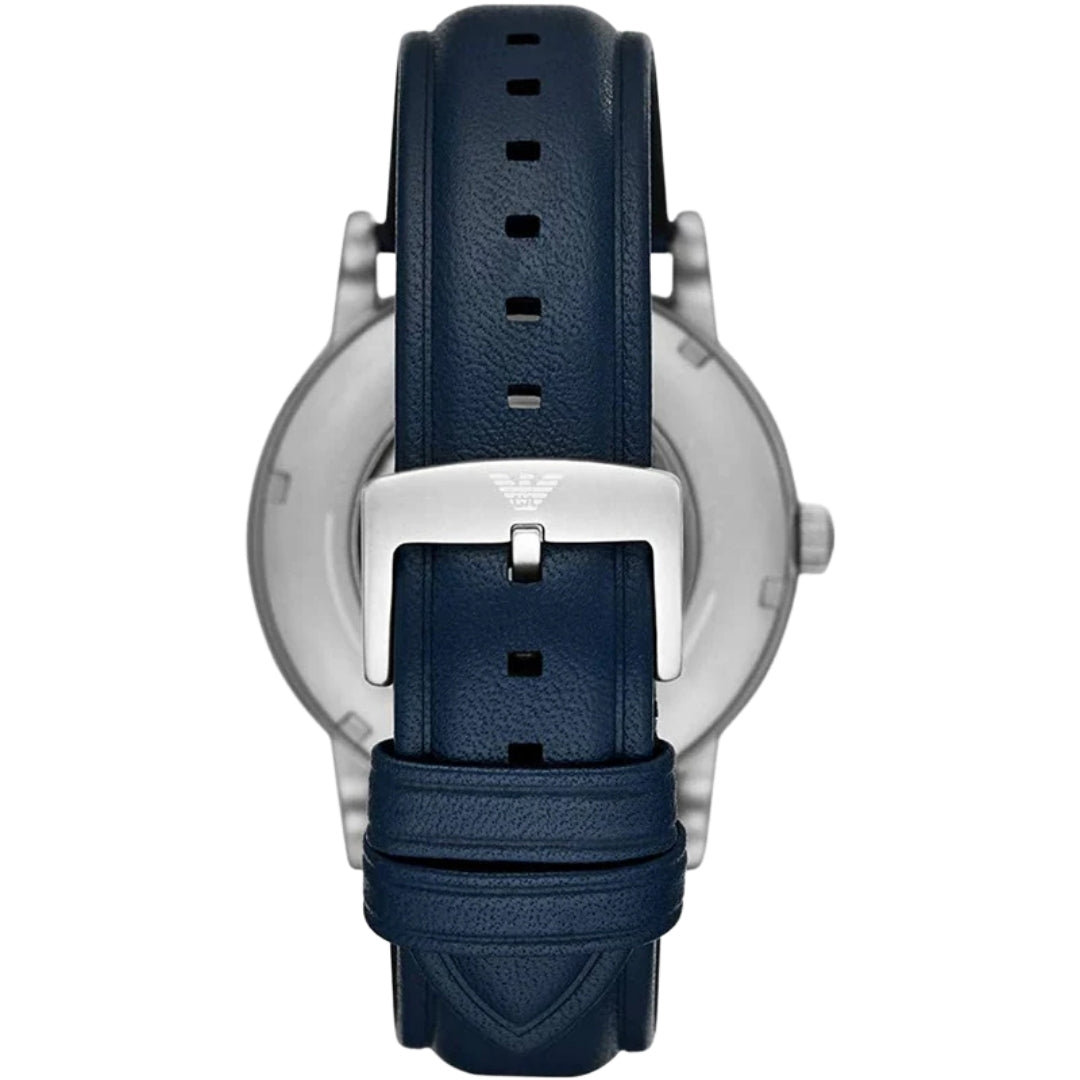 Emporio Armani Navy Blue Strap Silver Watch AR60030 - Style Centre Wholesale