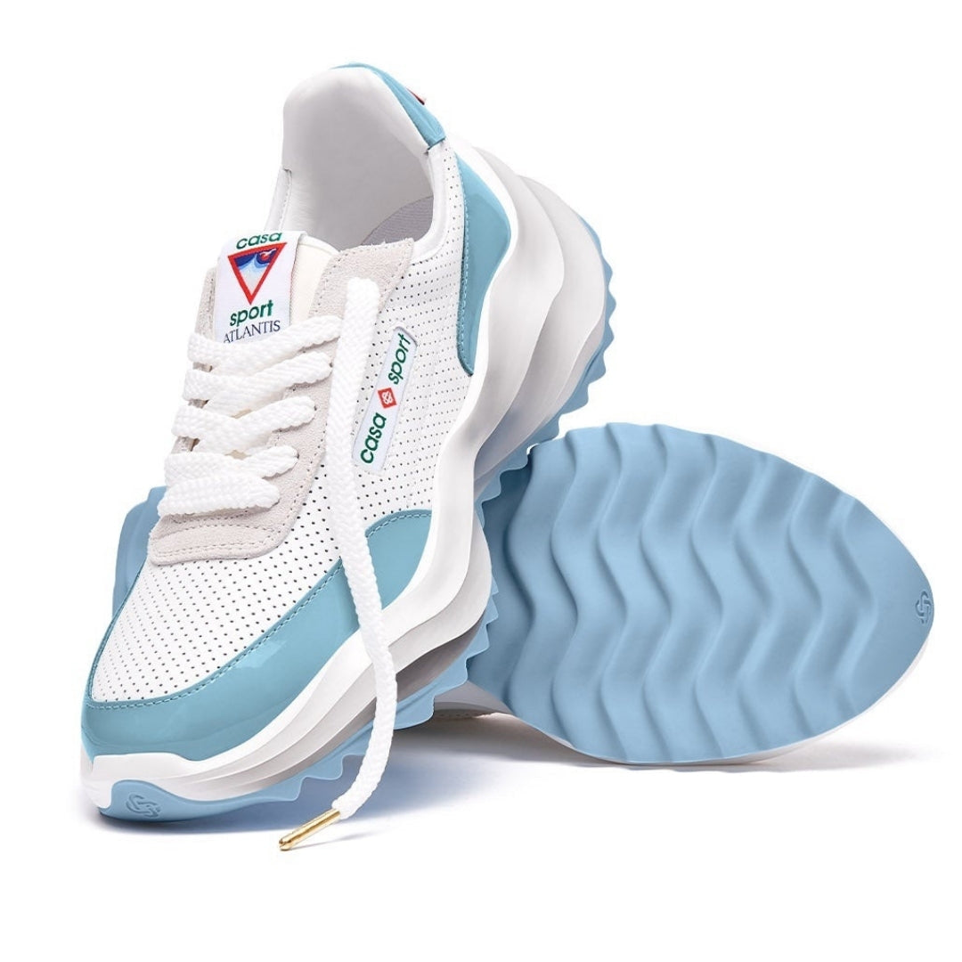 Casablanca Atlantis Sneaker White Light Blue As23 Snk 015 04 015 White Shoes Mens