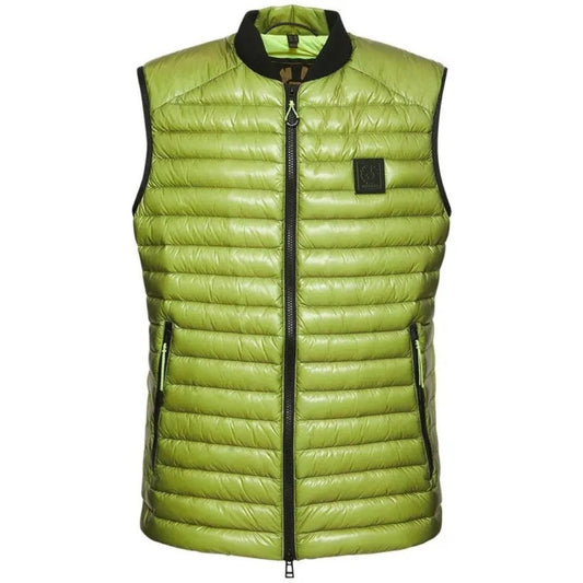 Belstaff Airframe Neon Yellow Shiny Gilet Down Filled Jacket S