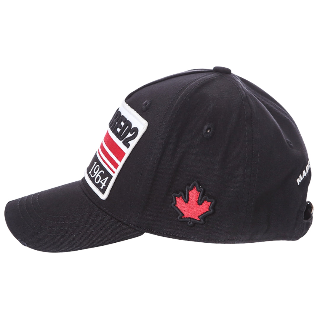 Dsquared2 Since 1964 Embroidered Logo Black Cap - Style Centre Wholesale