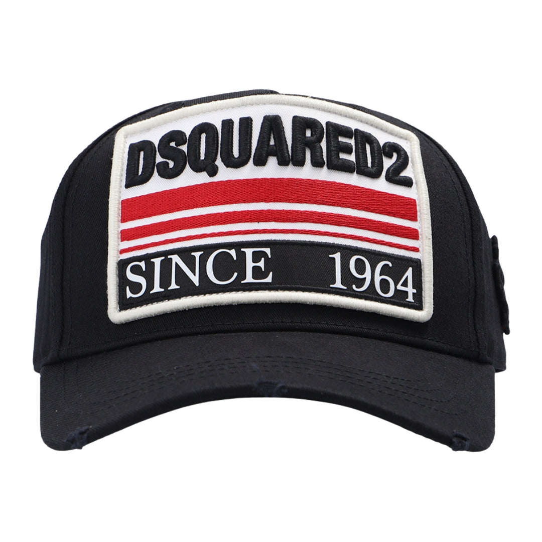 Dsquared2 Since 1964 Embroidered Logo Black Cap - Style Centre Wholesale