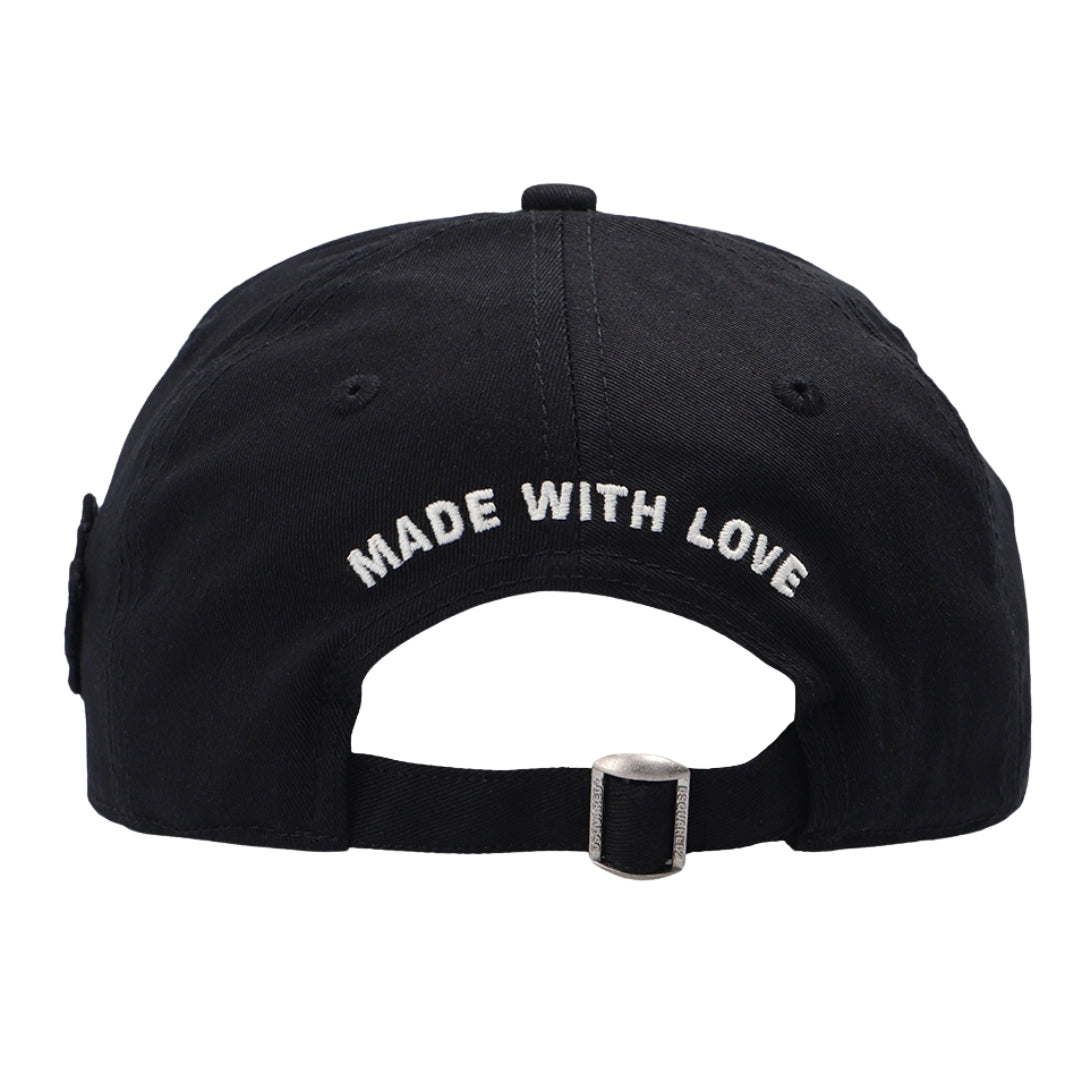 Dsquared2 Since 1964 Embroidered Logo Black Cap - Style Centre Wholesale