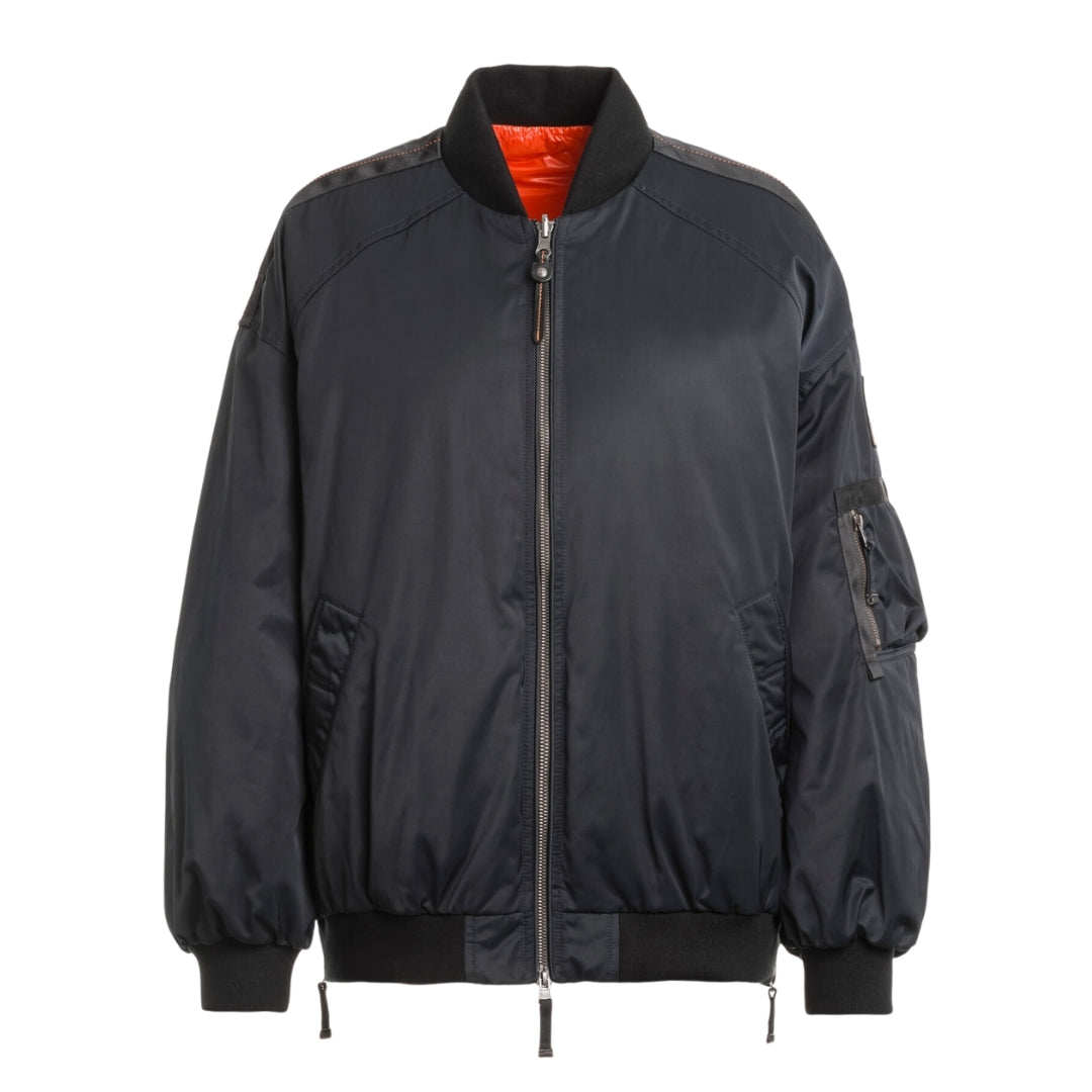 Parajumpers BOMB PWJKIN32 Reversible Jacket R028 PENCIL - CARROT Black - Reverse Side Orange Oversize Down Bomber Jacket Womens S