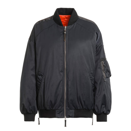 Parajumpers BOMB PWJKIN32 Reversible Jacket R028 PENCIL - CARROT Black - Reverse Side Orange Oversize Down Bomber Jacket Womens S