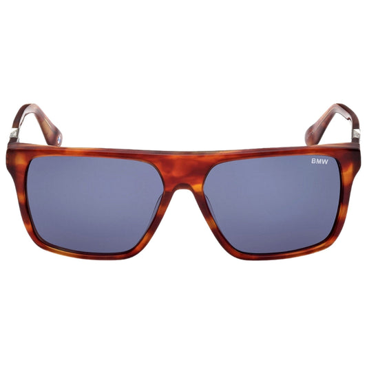BMW Red Havana Framed Blue Lensed Sunglasses BW0040-HV