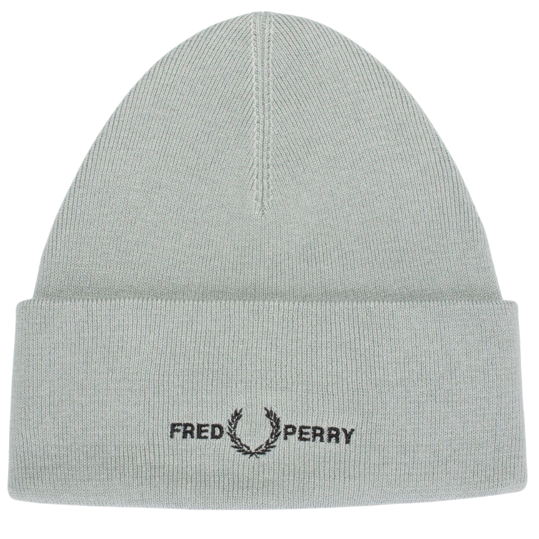 Fred Perry Graphic Logo Silver Blue Beanie C4114 959 - Style Centre Wholesale