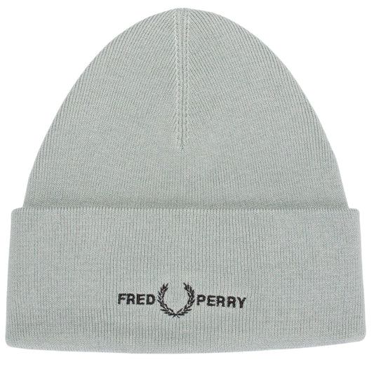 Fred Perry Graphic Logo Silver Blue Beanie C4114 959 - Style Centre Wholesale