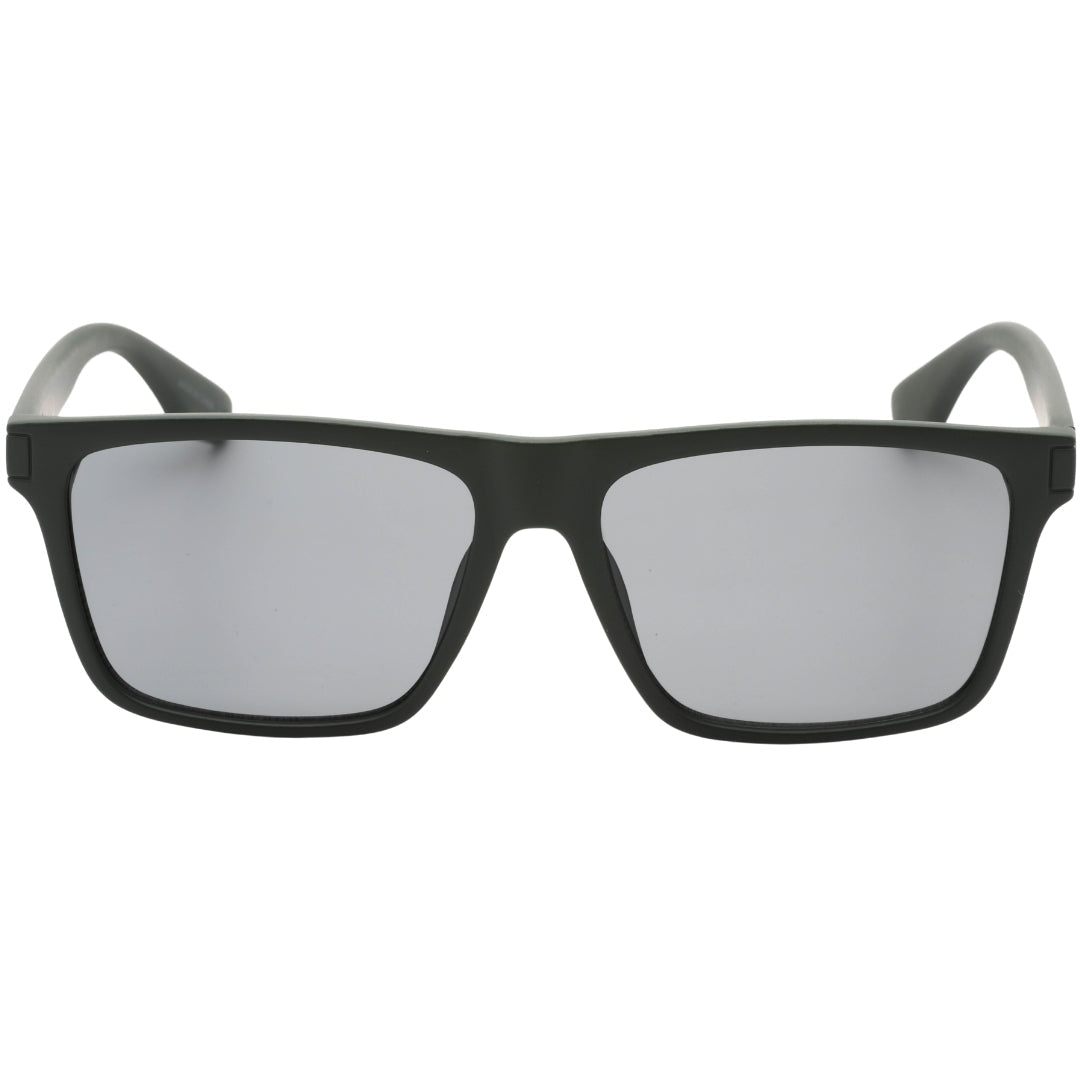 Calvin Klein Solid Smoke Lens Matte Cargo Black Sunglasses One Size