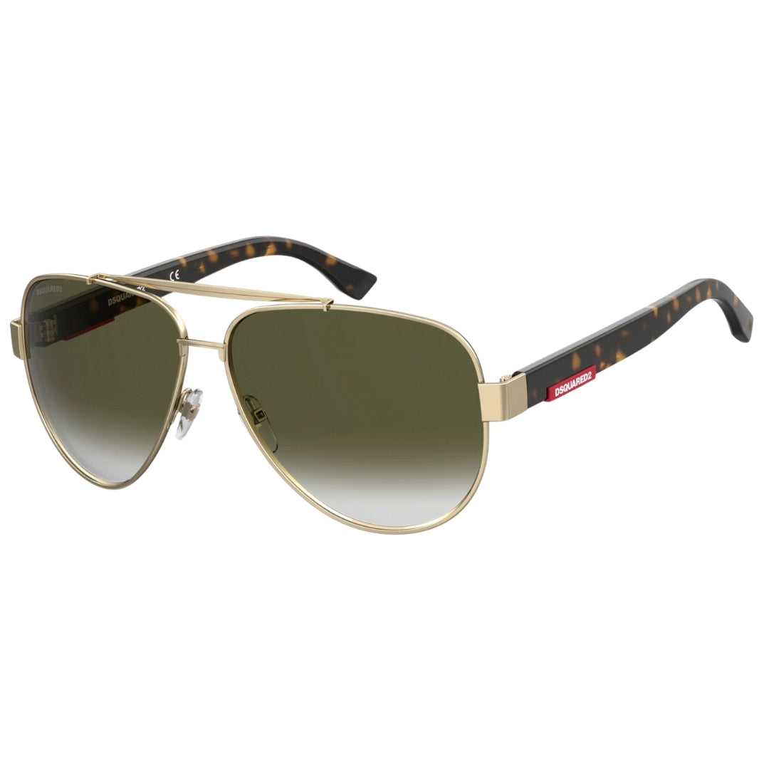 Dsquared2 Branded Tab Logo Grey Lens Havana Brown Sunglasses D2002 J5G 9K