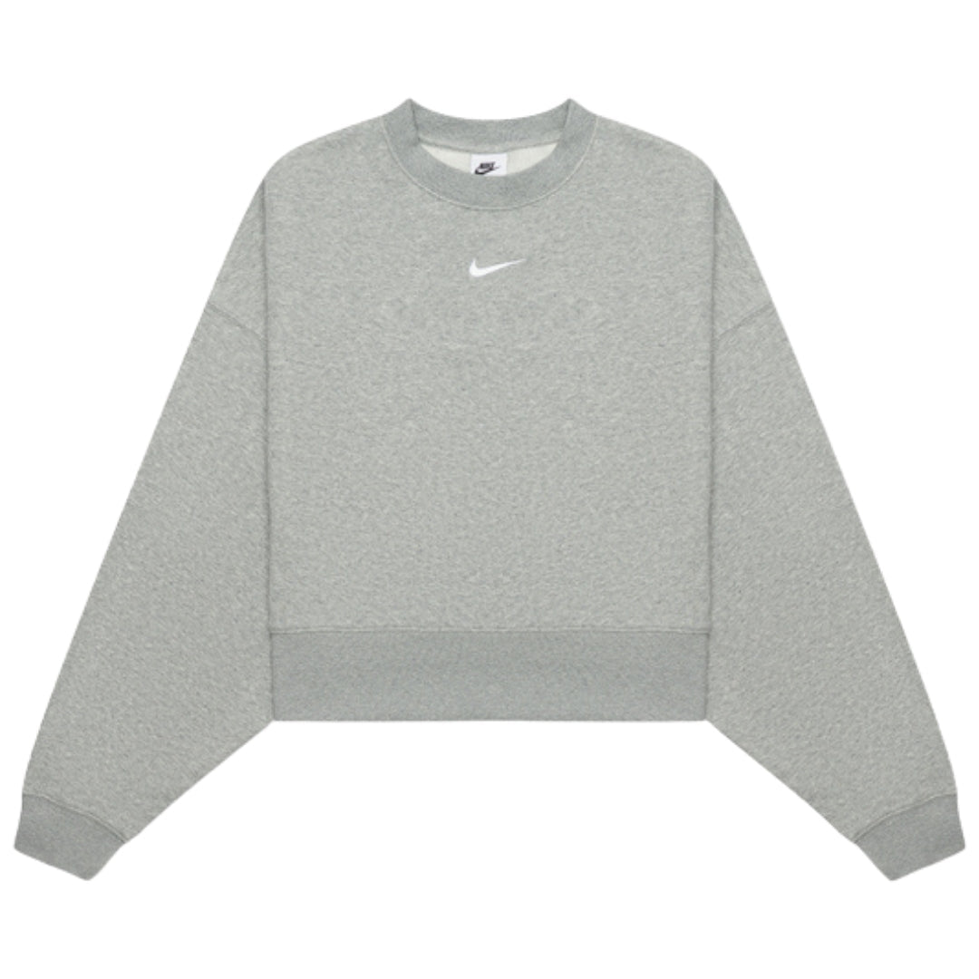 Nike Small Swoosh Logo Plain Grey Sweatshirt L