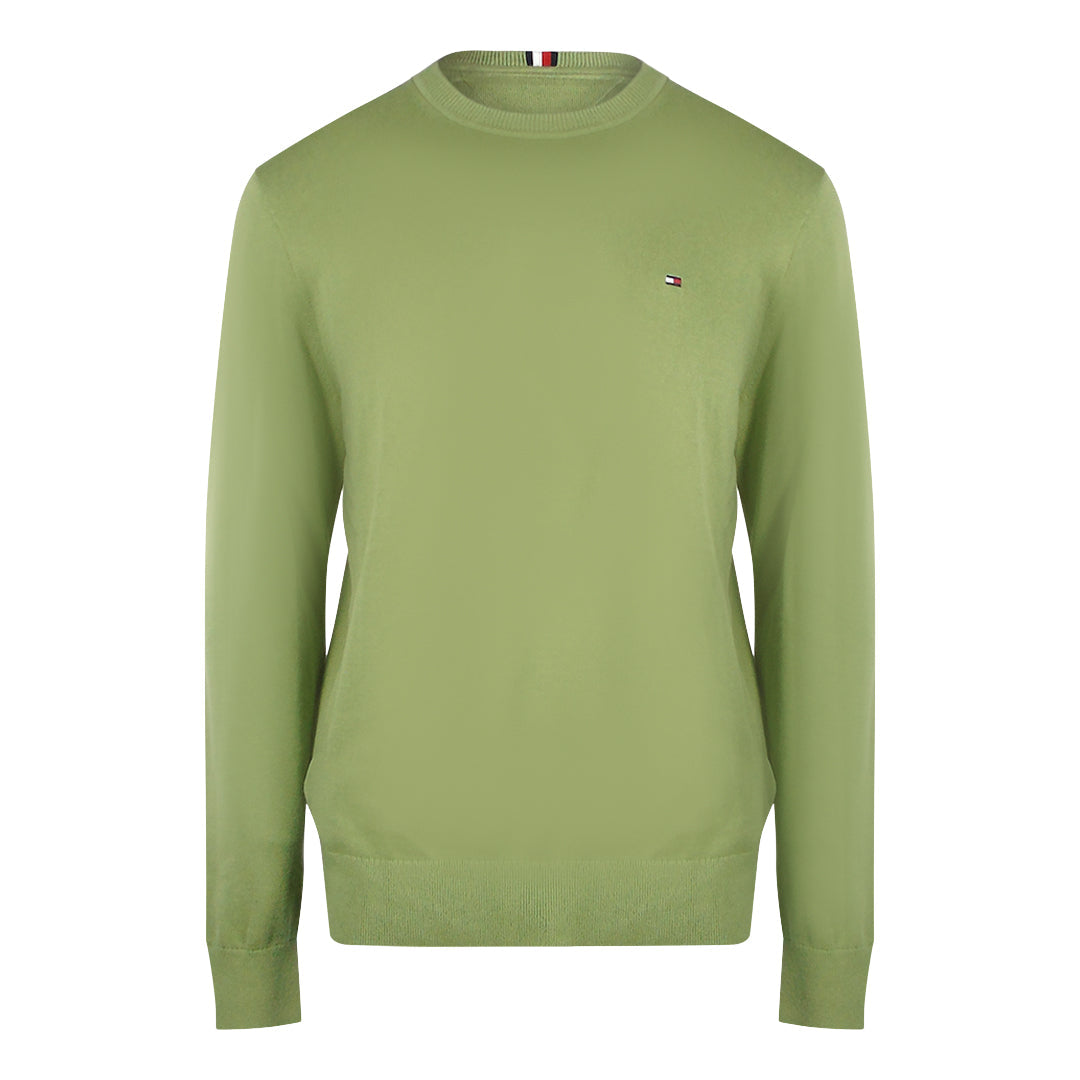 Tommy Hilfiger 4500576811 Faded Olive Crewneck Sweater Mens