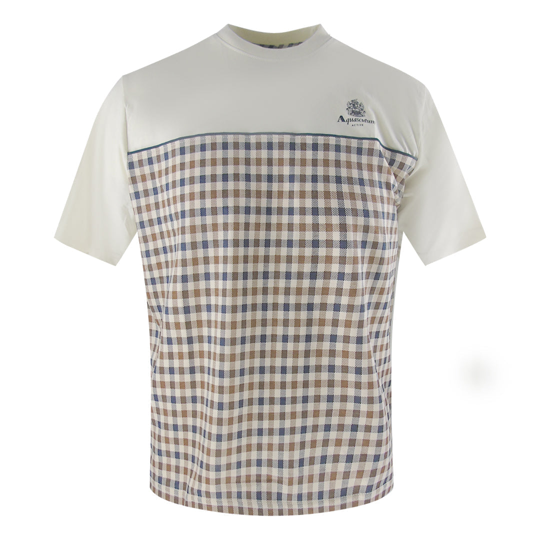 Aquascutum Active Insert Piping T Shirt Old White Aa_B005_Ts013_02 Mens