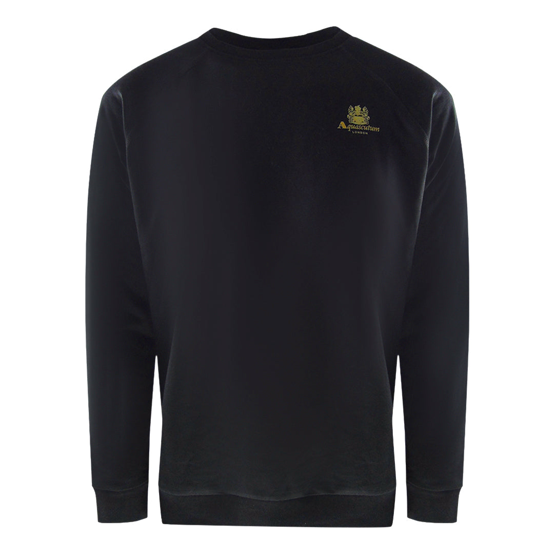 Aquascutum Small Iconic Crest Black Crewneck Track Set - Style Centre Wholesale