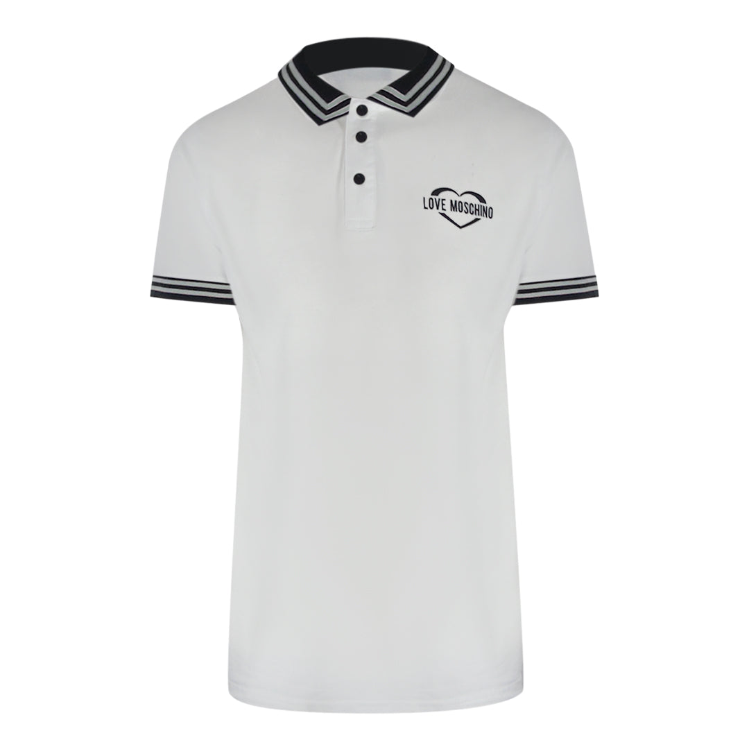 Love Moschino Jh7417Pp0Nl51100 White Polo Shirt Mens
