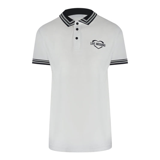 Love Moschino Jh7417Pp0Nl51100 White Polo Shirt Mens