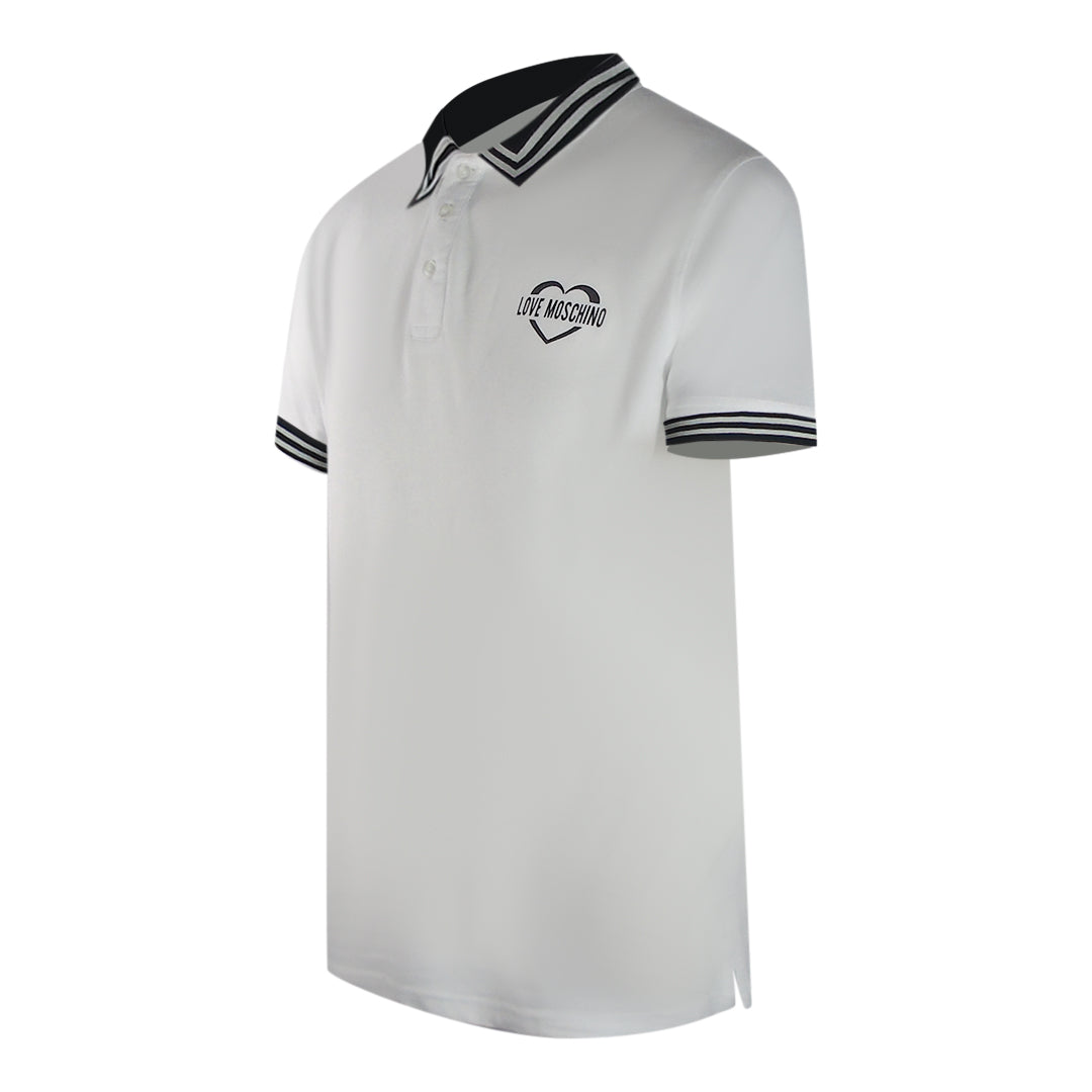 Love Moschino Jh7417Pp0Nl51100 White Polo Shirt Mens