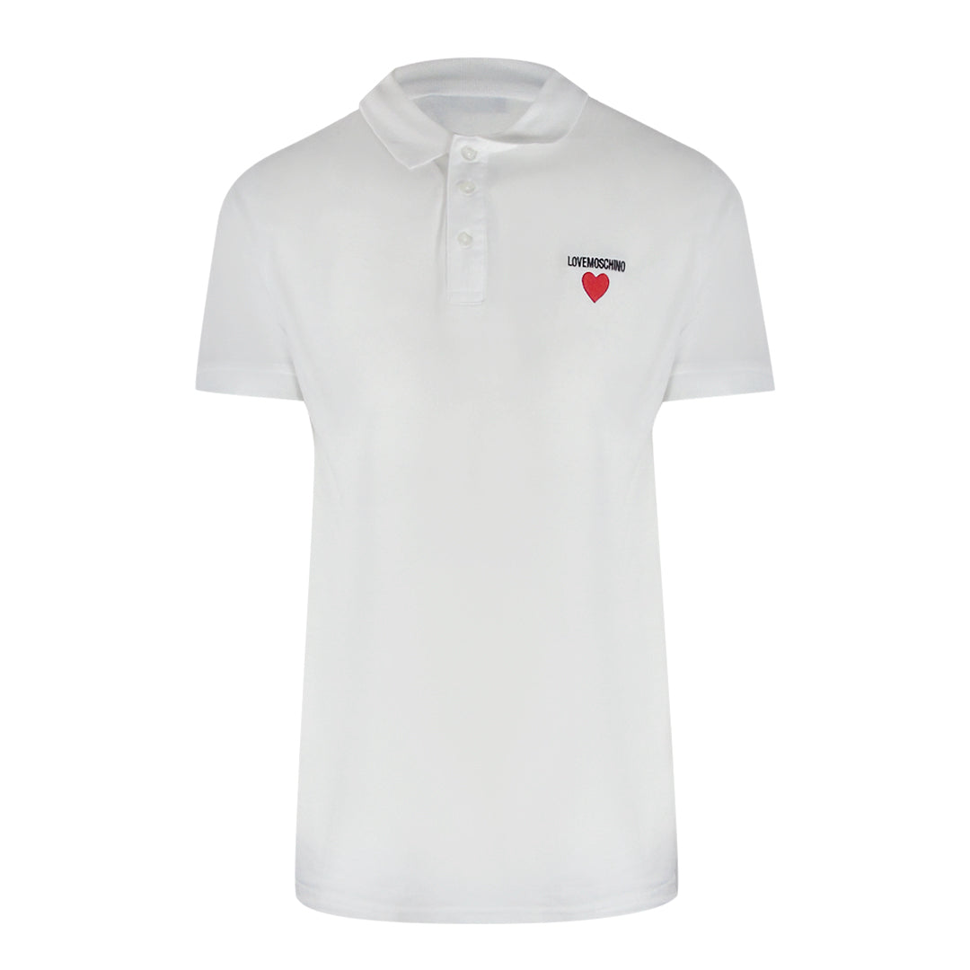 Love Moschino Jh7420Pp0Nl51100 White Polo Shirt Mens