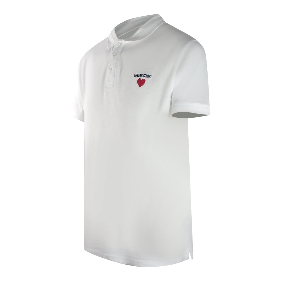 Love Moschino Jh7420Pp0Nl51100 White Polo Shirt Mens