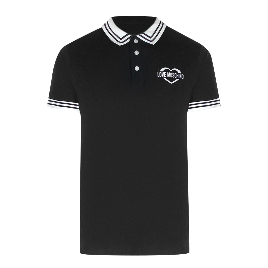 Love Moschino Jh7417Pp0Nl51000 Black Polo Shirt Mens