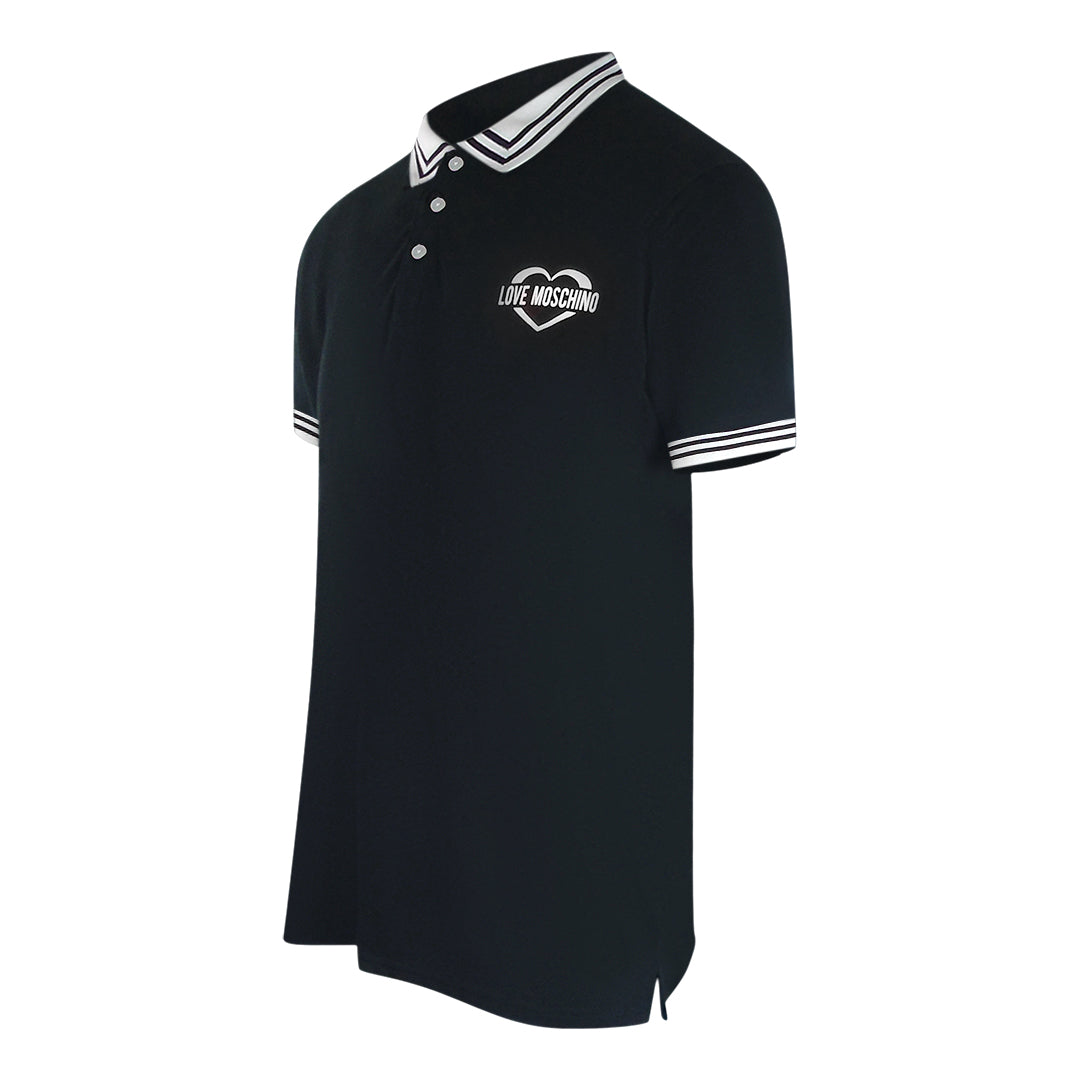 Love Moschino Jh7417Pp0Nl51000 Black Polo Shirt Mens