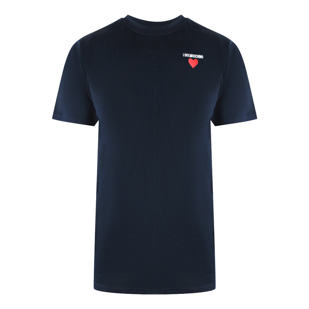 Love Moschino Jh7415Pp0Nl50751 Navy Blue  T-Shirt Mens - Style Centre Wholesale