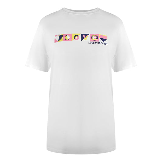 Love Moschino Jg7442Pp0Nl50100 White T-Shirt Womens - Style Centre Wholesale
