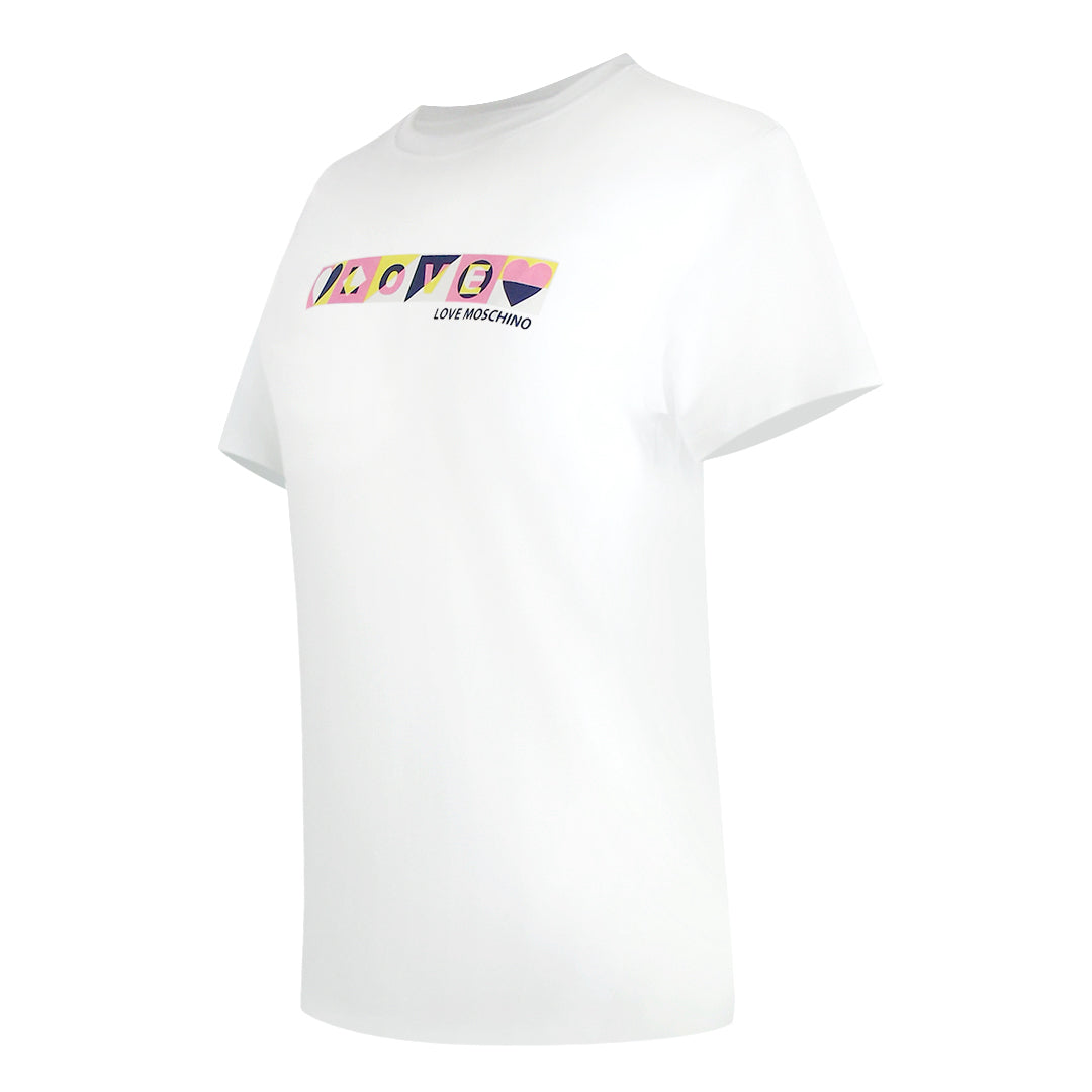 Love Moschino Jg7442Pp0Nl50100 White T-Shirt Womens - Style Centre Wholesale