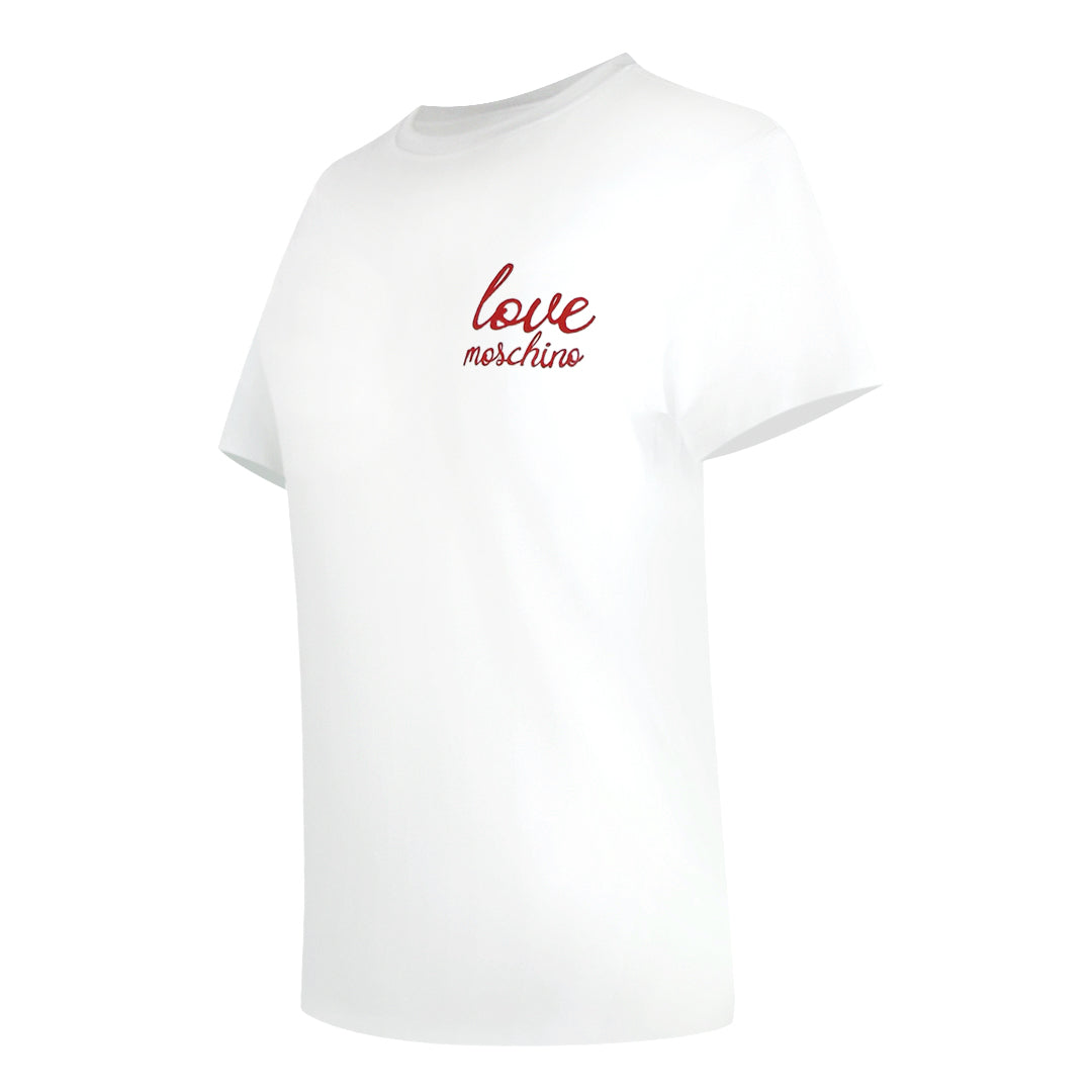 Love Moschino Jg7459Pp0Nl50100 White T-Shirt Womens - Style Centre Wholesale