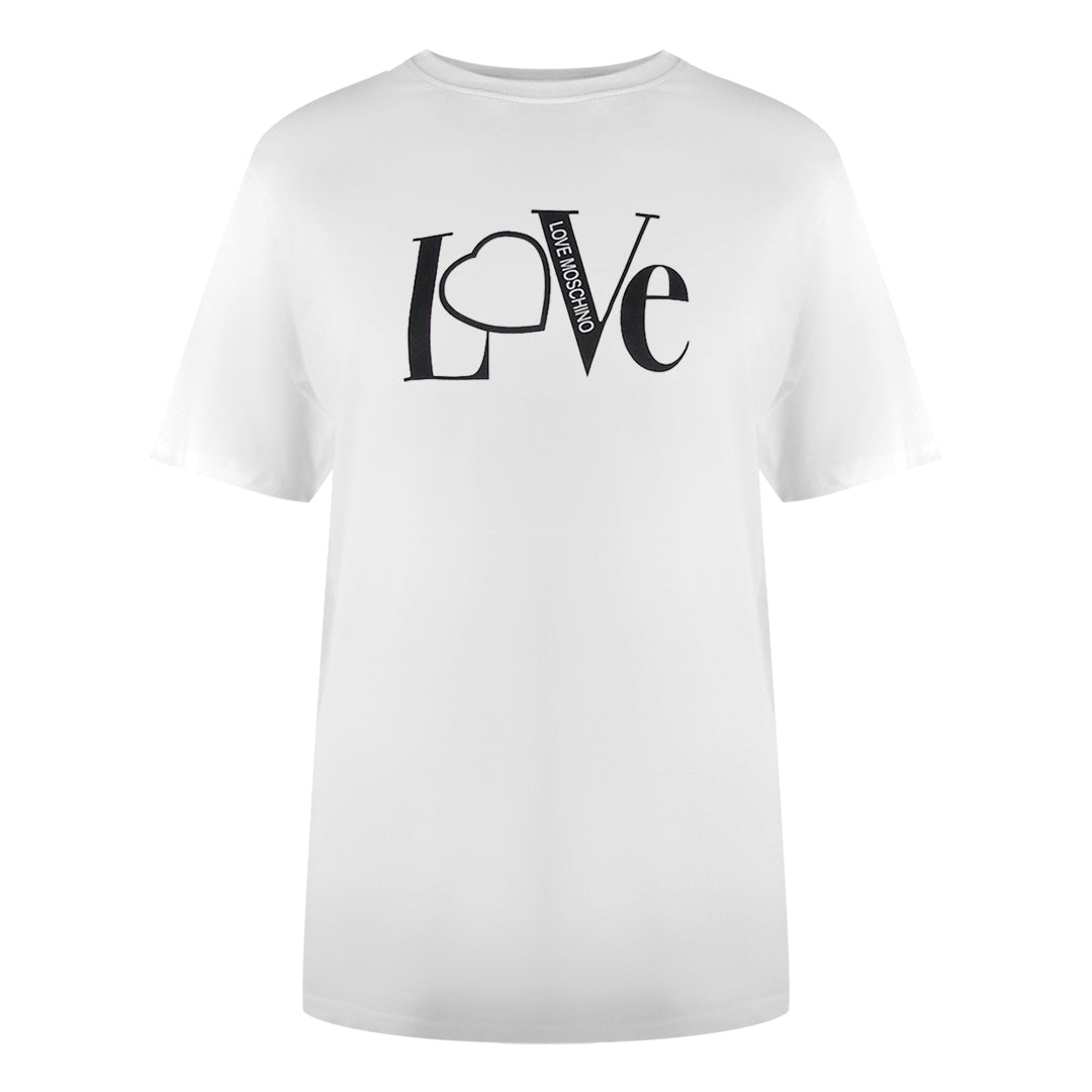Love Moschino Jg7427Pp0Nl50100 White T-Shirt Womens - Style Centre Wholesale