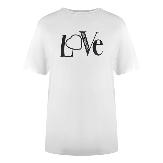 Love Moschino Jg7427Pp0Nl50100 White T-Shirt Womens - Style Centre Wholesale