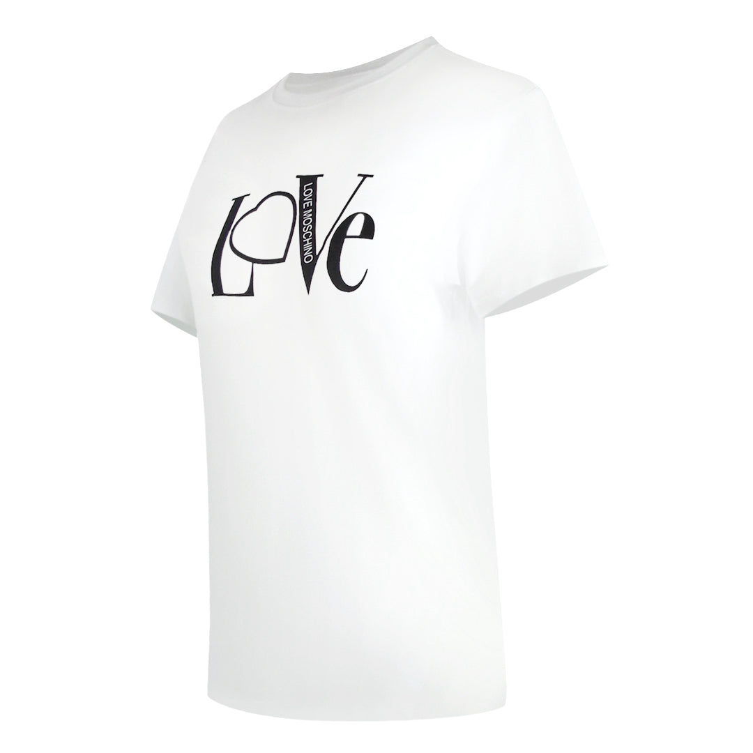 Love Moschino Jg7427Pp0Nl50100 White T-Shirt Womens - Style Centre Wholesale