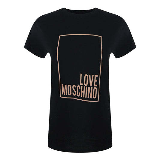 Love Moschino Pink Box Logo Black T-Shirt - Nova Clothing