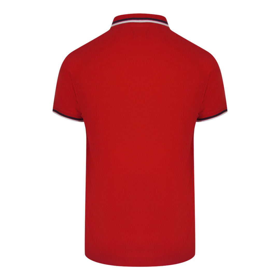 Aquascutum Active Active Cotton Stripes Polo Dry Fit Red Aa_Core_Po002_13 Red Polo Shirt Mens