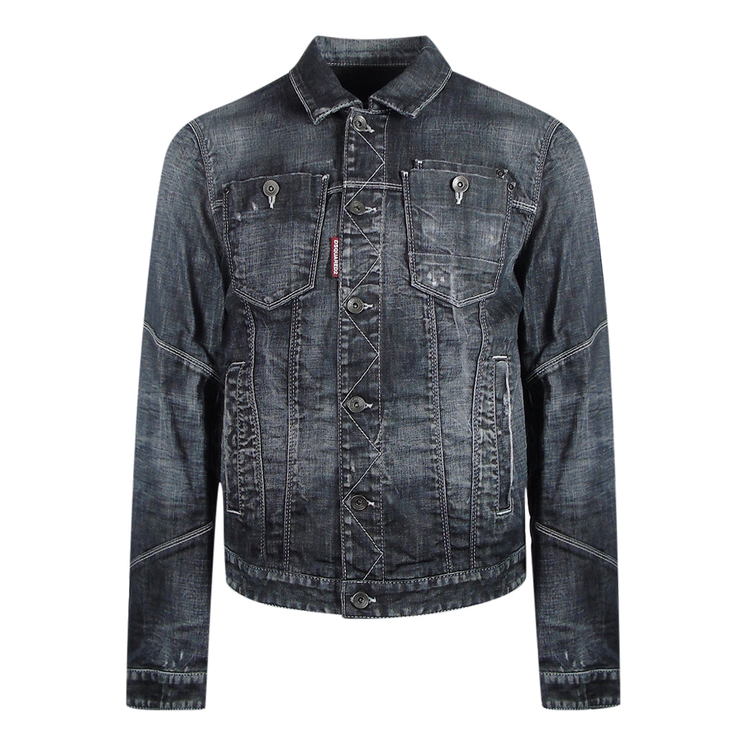 Dsquared2 S71An0378 S30357 900 Black Denim Jacket Mens