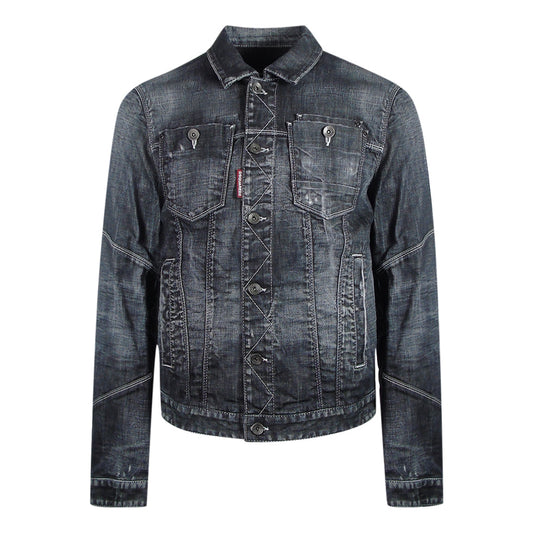 Dsquared2 S71An0378 S30357 900 Black Denim Jacket Mens