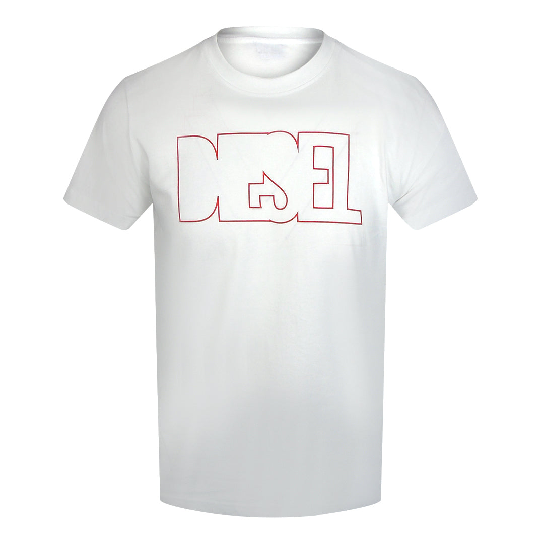 Diesel T Diegor 250215 Off Bright White T Shirt 100 White - Style Centre Wholesale