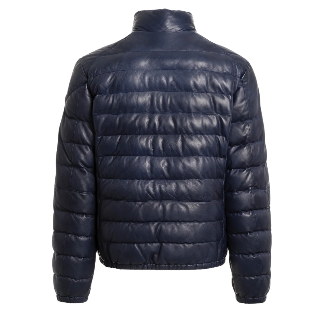 Parajumpers ERNIE LEATHER PMJKLE02 241 PEACOT NAVY BLUE LEATHER JACKET Mens L