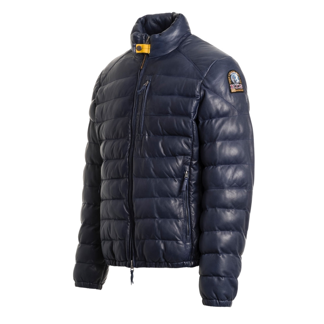 Parajumpers ERNIE LEATHER PMJKLE02 241 PEACOT NAVY BLUE LEATHER JACKET Mens L