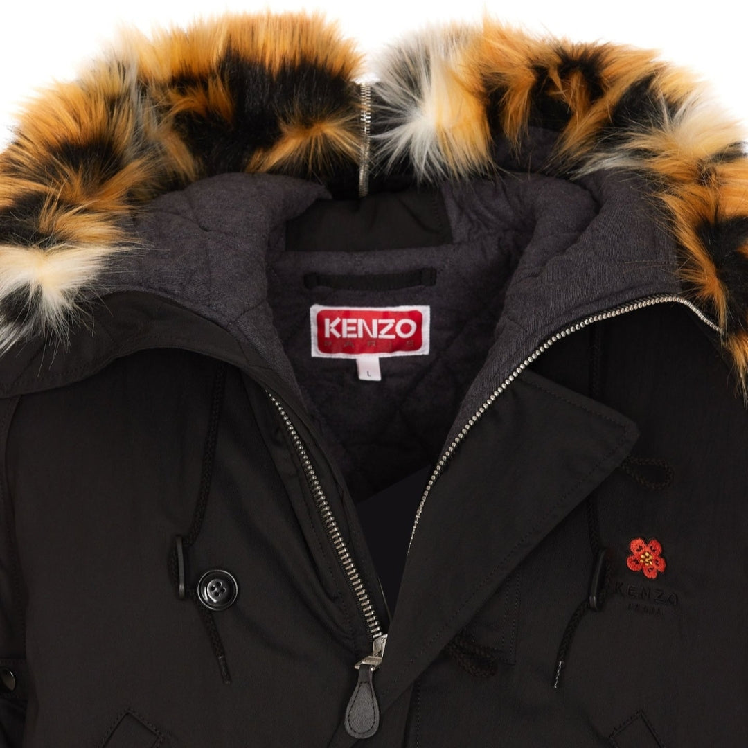 Kenzo Plain Black Bomber Jacket M