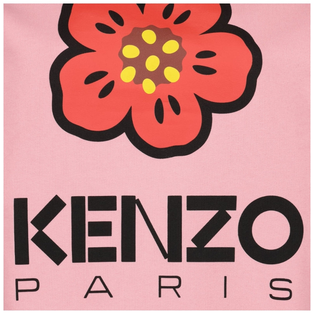 Kenzo Paris Flower Logo Rose Pink Sweatshirt XS