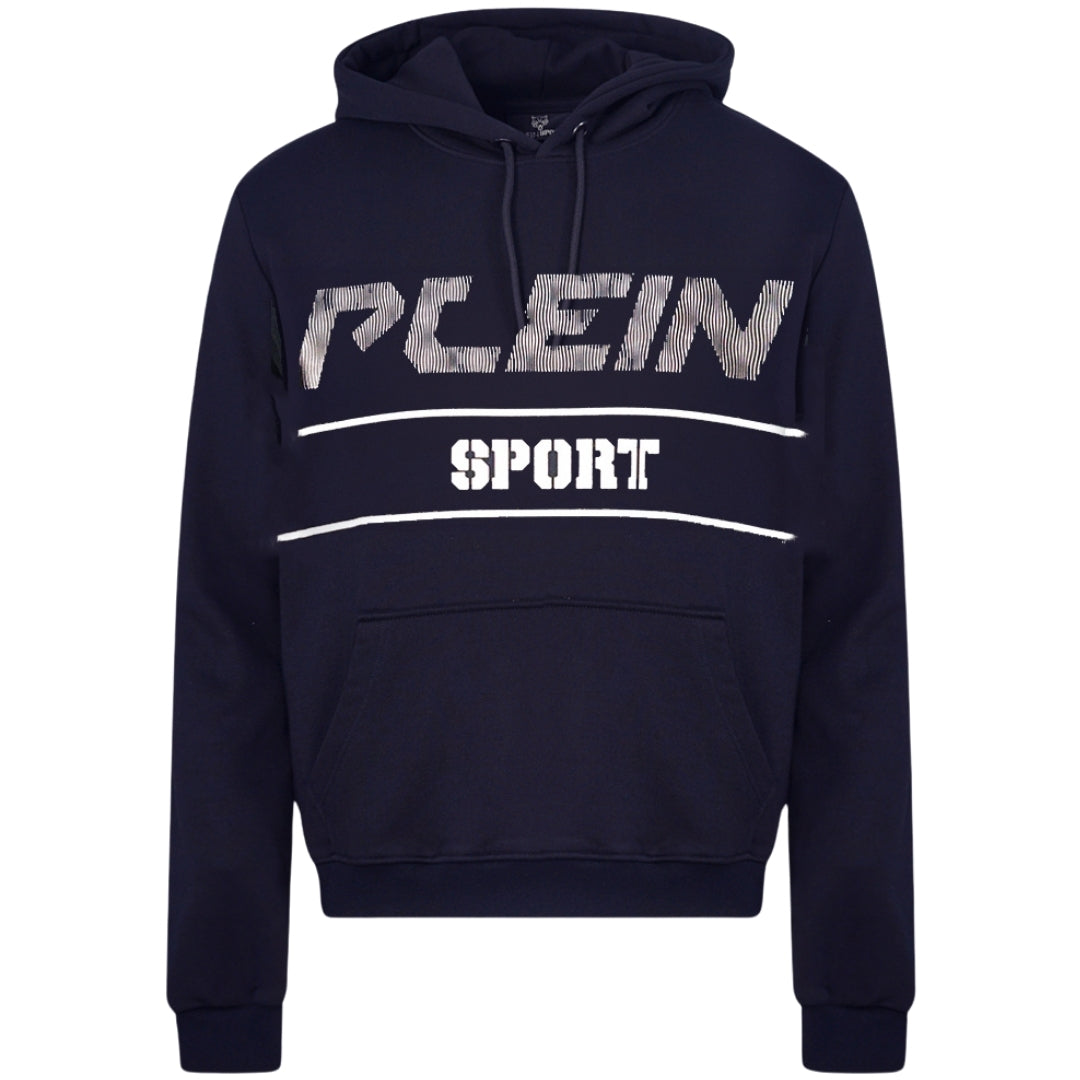 Plein Sport White Logo Navy Blue Hoodie S