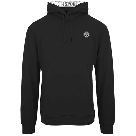 Plein Sport Large Circle Logo On Back Taped Hood Black Hoodie S