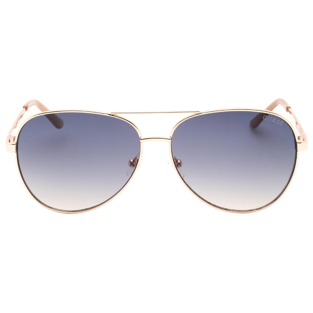 Guess Gradient Blue Lensed Shiny Rose Gold Sunglasses GF6181 28W