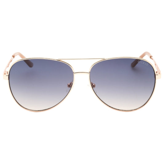 Guess Gradient Blue Lensed Shiny Rose Gold Sunglasses GF6181 28W